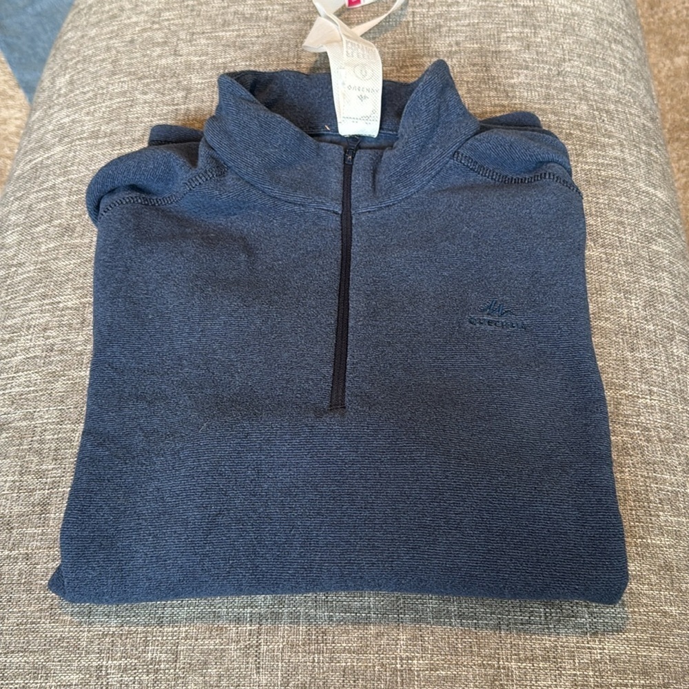 Decathlon Quechua Women's Blue Mouse Grey MH 100 Polar Fleece 1/2 Zip Sh…